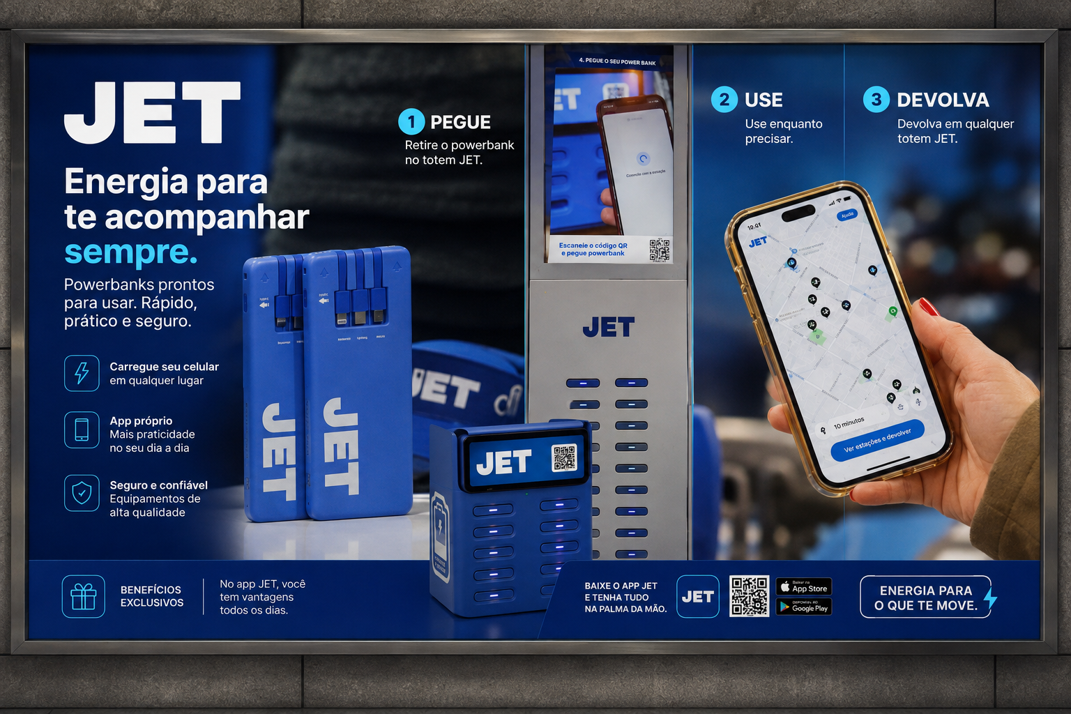 Campanha JET Powerbank: energia para te acompanhar sempre, com estação e app